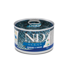 Farmina (Фарміна) Dog Grain Free N&D Ocean Herring & Shrimp Adult Mini – Вологий беззерновий корм для дорослих собак дрібних порід з оселедцем, тріскою, тунцем і креветкою 140 г