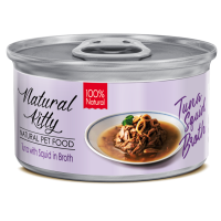 Natural Kitty (Нейчерал Китти) Broth Series Tuna with squid in broth - Влажный дополнительный корм для кошек тунец с кальмарами в бульоне 80 г