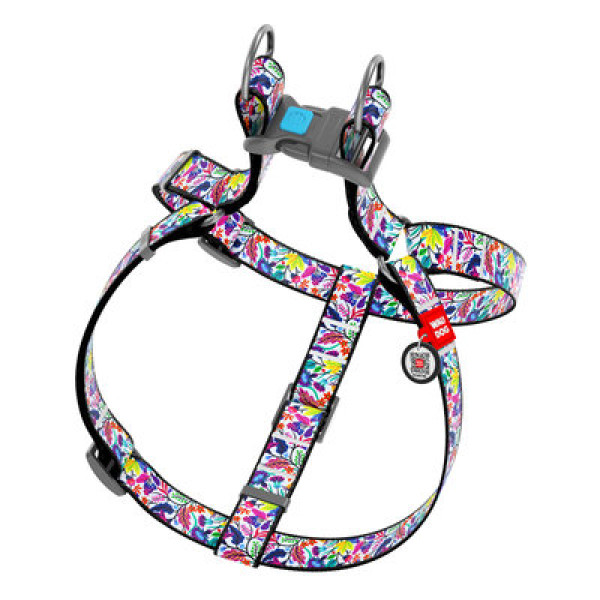 Шлея анатомічна, "Чарівні квіти", пласт. фастекс, Ш 15 мм, ОГ 40-55 см, ОШ 40-55 см, S, WAUDOG Nylon c QR