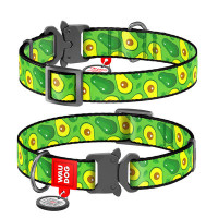 Ошейник, "Авокадо", метал. пряжка-фастекс, Ш 25 мм, Дл 35-58 см, XL, WAUDOG Nylon c QR
