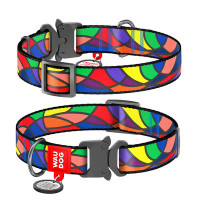 Нашийник, "Вітраж", метал. пряжка-фастекс, Ш 15 мм, Дл 23-35 см, S, WAUDOG Nylon c QR