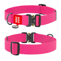 WAUDOG (Ваудог) Waterproof з QR паспортом - Нашийник для собак водостійкий, металічна пряжка-фастекс, рожевий, (Ш 40 мм, Д 46-70 см)  XXL