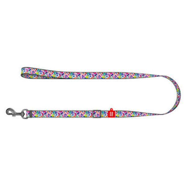 Поводок, "Волшебные цветы", регулируемый, Ш 25 мм, Дл 152-183 см, L, WAUDOG Nylon