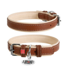 WauDog (ВауДог) Soft - Нашийник для собак шкіряний коричневий (Ш 15 мм, Дов 27-36 см) S