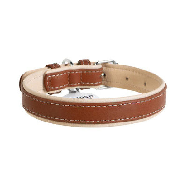WauDog (ВауДог) Soft - Ошейник для собак кожаный коричневый (Ш 20 мм, Длин 30-39 см) M