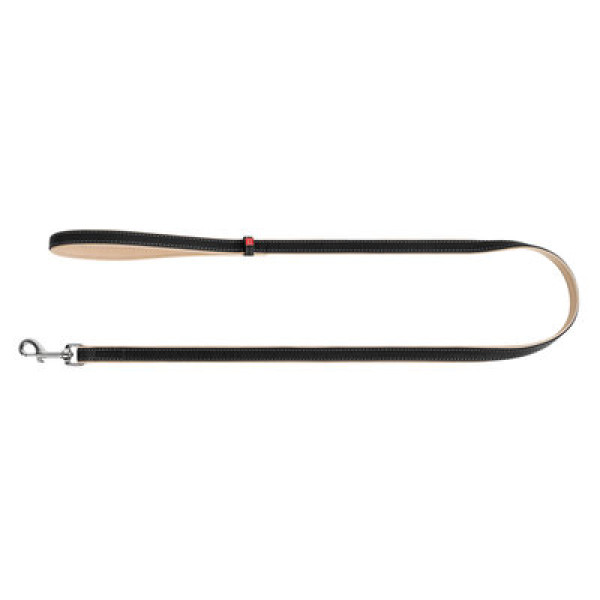 WauDog (ВауДог) Soft Black - Поводок для собак кожаный черный (Ш 25 мм, Дл 122 см) L-XXL