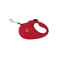 Collar (Колар) Red - Поводок-рулетка для собак красная со светоотражающей лентой (В 15 кг, Дл 5 м) размер S