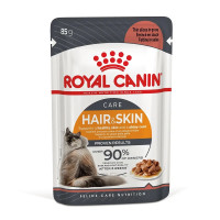 Royal Canin (Роял Канин) Cat Hair & Skin In Gravy Pouches Adult Poultry - Влажный корм для взрослых котов для поддержания здоровья кожи и блеска шерсти кусочки в соусе с мясом птицы 85 г