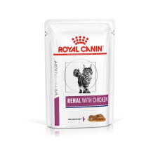 Royal Canin (Роял Канін) Cat Renal Feline Pouches Adult Chicken - Вологий корм для дорослих котів для підтримки функції нирок у разі ниркової недостатності з м’ясом курки 85 г