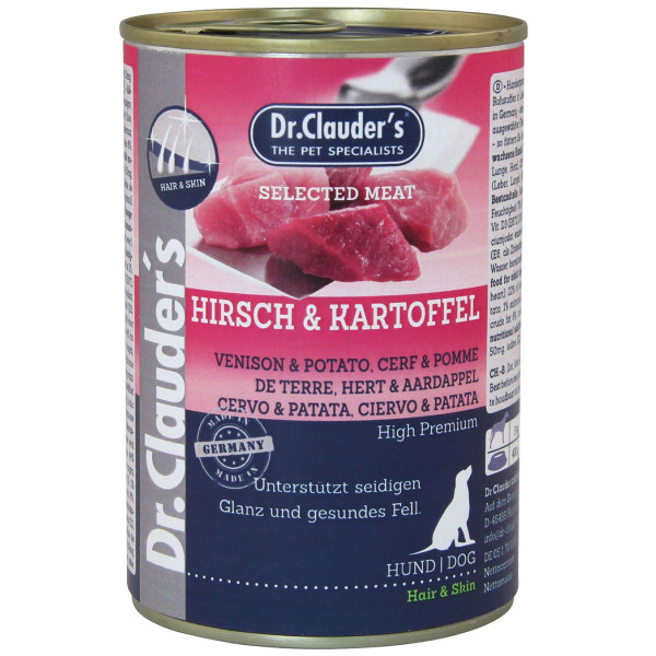 Dr.Clauder's (Клаудер) Selected Meat Venison & Potato - Влажный корм для собак с олениной и картофелем 400 г