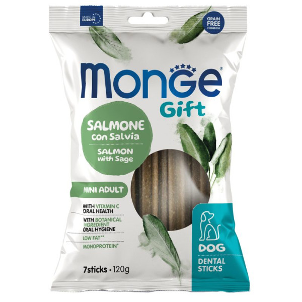 Monge (Монж) Gift Dog Grain Free Salmon & Sage Adult Mini - Лакомство беззерновое для взрослых собак мелких пород с мясом лосося и шалфеем 120 г