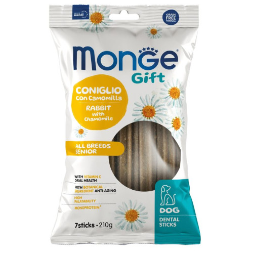 Monge (Монж) Gift Dog Grain Free Rabbit & Chamomile Adult All Breeds - Ласощі беззернові для дорослих собак усіх порід з м’ясом кролика та ромашкою 210 г