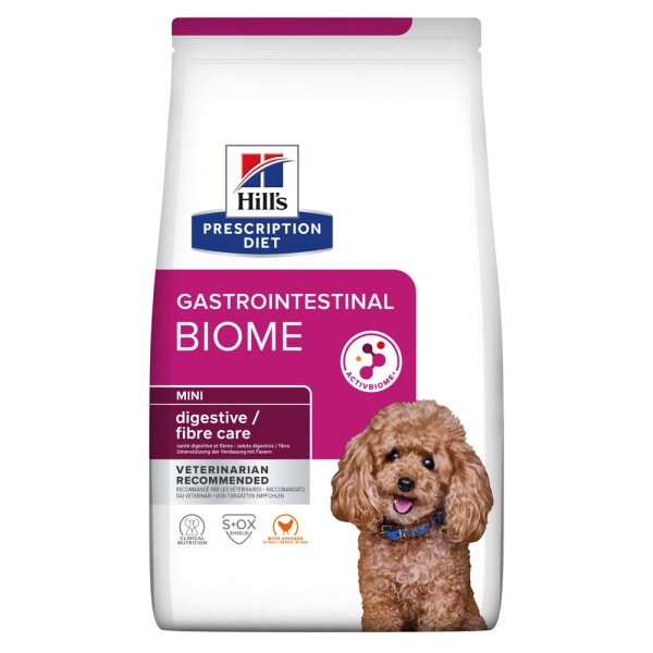 Hill`s (Хилс) Prescription Diet Dog Chicken Gastrointestinal Biome Digestive Care Adult Mini - Сухой лечебный корм для взрослых собак мелких пород при диарее и расстройствах пищеварения с мясом курицей 3 кг
