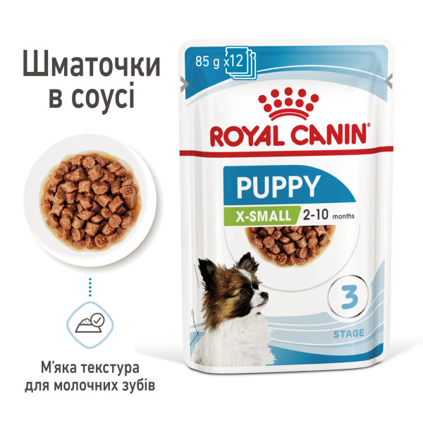 Royal Canin (Роял Канин) X-small Puppy Pouches Poultry - Влажный корм для щенков миниатюрных пород с мясом птицы 85 г