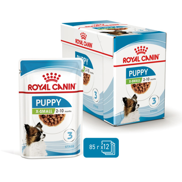 Royal Canin (Роял Канин) X-small Puppy Pouches Poultry - Влажный корм для щенков миниатюрных пород с мясом птицы 85 г