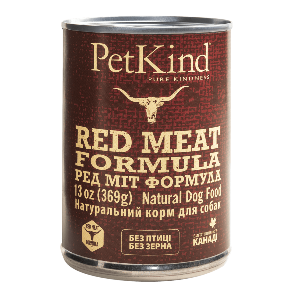 Petkind (Петкайнд) Red Meat Formula - Влажный корм для собак с канадской говядиной, новозеландским ягненком и говяжьим рубцом 369 г
