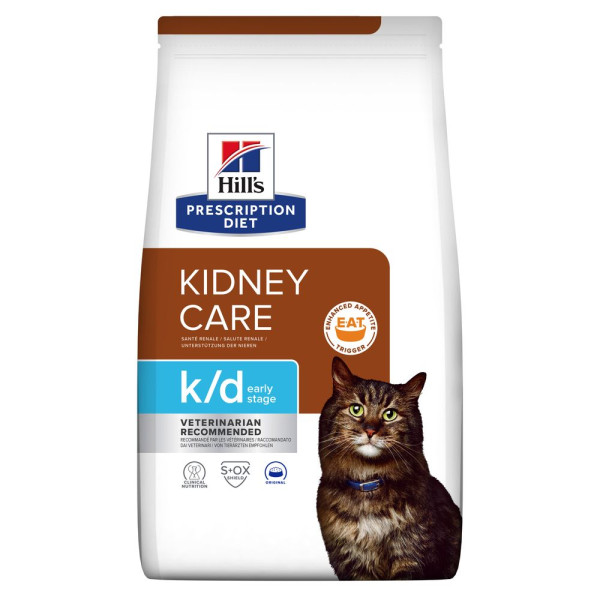 Hill`s (Хилс) Prescription Diet Cat Chicken K/D Early Stage Kidney Care Adult - Сухой лечебный корм для взрослых котов при ранних стадиях заболевания почек с мясом курицы 1.5 кг