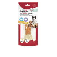Camon (Камон) Dog Treats Knitted Bone With Beef Skin&Chicken - Лакомство для собак вязаная кость с говяжьей кожей и курицей (15 см) 70 г