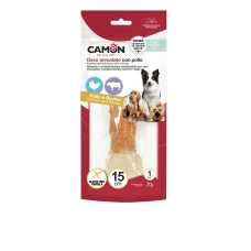 Camon (Камон) Dog Treats Knitted Bone With Beef Skin&Chicken - Ласощі для собак в'язана кістка з яловичою шкірою та куркою (15 см) 70 г
