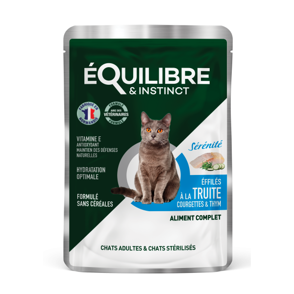 Equilibre & Instinct (Эквилибре & Инстинкт) Cat Sterilised Trout, Zucchini & Thyme - Влажный корм для стерилизованных кошек форелью, кабачком и тимьяном 85 г