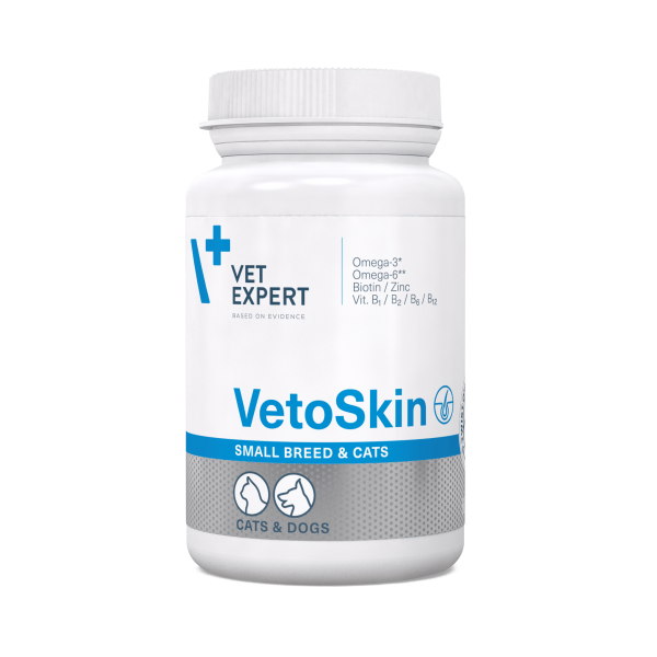 VetExpert (ВетЭксперт) Cat & Dog Small Breed VetoSkin - Пищевая добавка для кошек и собак малых пород для поддержания здоровья кожи и качества шерсти 60 шт.