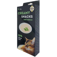 Lucky Star (Лакі Стар) Creamy Snack With Salmon - Лакомство для кошек мягкое пюре из мякоти дикого лосося в стиках 6х10 г