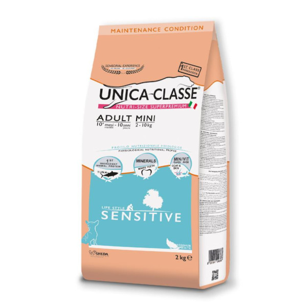 Unica Classe (Уника Классе) Adult Mini Sensitive Tuna - Сухой корм для взрослых собак малых пород с чувствительной кожей тунец 2 кг