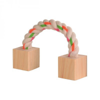 Trixie (Трикси) Rope With Wooden Blocks - Игрушка для грызунов канат с деревянными блоками 20 см