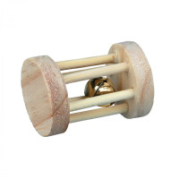 Trixie (Трикси) Wooden Roller With Bell - Игрушка для грызунов деревянный валик с колокольчиком 3Х5 см