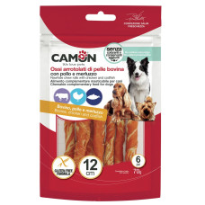 Camon (Камон) Dog Treats Sticks Wrapped With Chicken&Cod - Ласощі для собак палички з яловичої шкіри обмотані куркою та тріскою 70 г