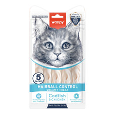 Wanpy (Ванпі) Functional Creamy Lickable Treat Hairball Control - Функціональні рідкі ласощі для котів для виведення шерсті 70 г