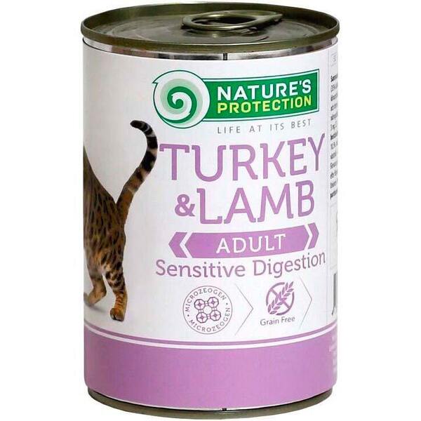 Nature's Protection (Нейчер Протекшн) Cat Intestinal health with Turkey&Lamb - Влажный корм для кошек с чувствительным пищеварением с индюшкой и ягненком 400 г
