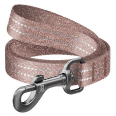 Поводок светоотражающий, Ш 15 мм, Дл 300 см, коричневый, S, WAUDOG Re-cotton