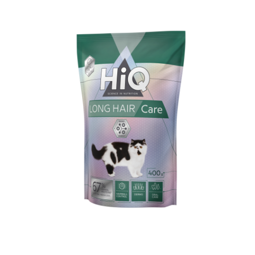 HiQ (Хай-Кью) Cat Long Hair Care Adult Poultry - Сухой корм для взрослых длинношерстных котов с мясом птицы 400 г