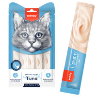 Wanpy (Ванпи) Creamy Lickable Treats Tuna - Жидкие лакомства с тунцом для кошек 5 шт. х 14 г