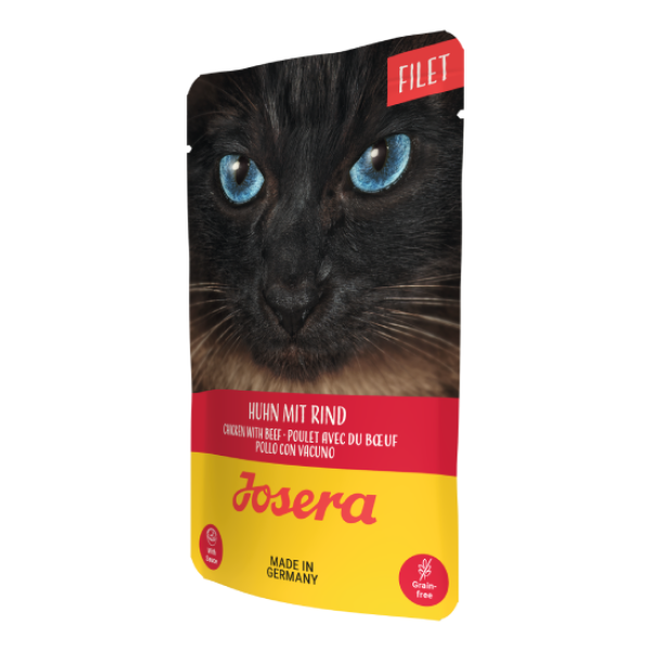 Josera (Йозера) Cat Grain Free Chicken & Beef Filet Adult - Влажный беззерновой корм для взрослых котов филе с мясом курицы и говядины 70 г