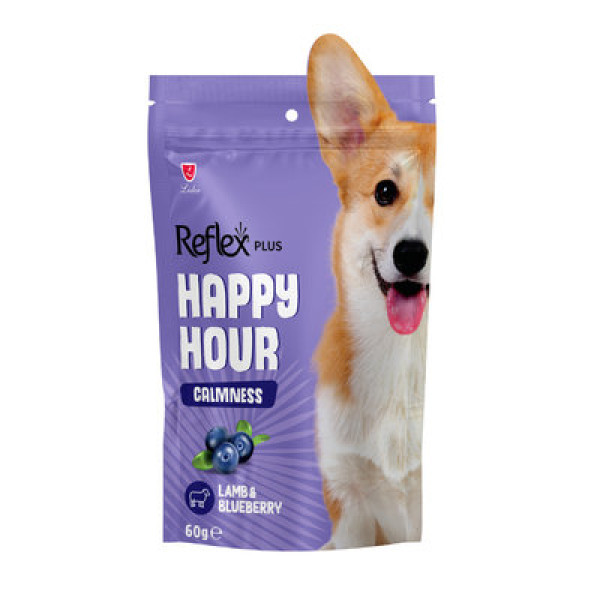 Reflex Plus (Рефлекс Плюс) Happy Hour Dog Treats Lamb With Blueberry Calmness - Лакомство для собак с ягненком и черникой успокаивающие 60 г