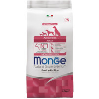 Monge (Монж) Dog Beef & Rice Monoprotein Adult All Breeds - Сухий монопротеїновий корм для дорослих собак усіх порід з м’ясом яловичини та рисом 2.5 кг