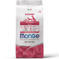 Monge (Монж) Dog Beef & Rice Monoprotein Adult All Breeds - Сухий монопротеїновий корм для дорослих собак усіх порід з м’ясом яловичини та рисом 2.5 кг