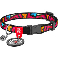 Ошейник для котов, "Граффити", пласт. фастекс, Ш 10 мм, Дл 20-30 см, XS, WAUDOG Nylon c QR
