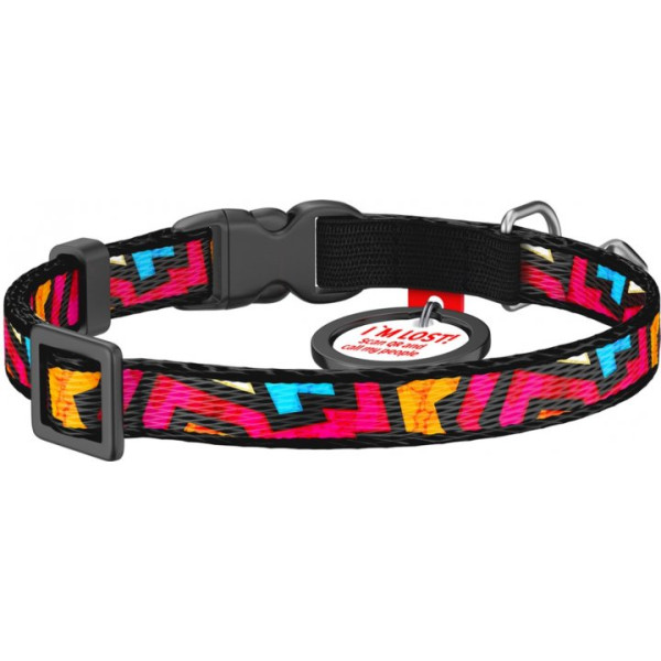 Ошейник для котов, "Граффити", пласт. фастекс, Ш 10 мм, Дл 20-30 см, XS, WAUDOG Nylon c QR Ошейник для котов, "Граффити", пласт. фастекс, Ш 10 мм, Дл 20-30 см, XS, WAUDOG Nylon c QR