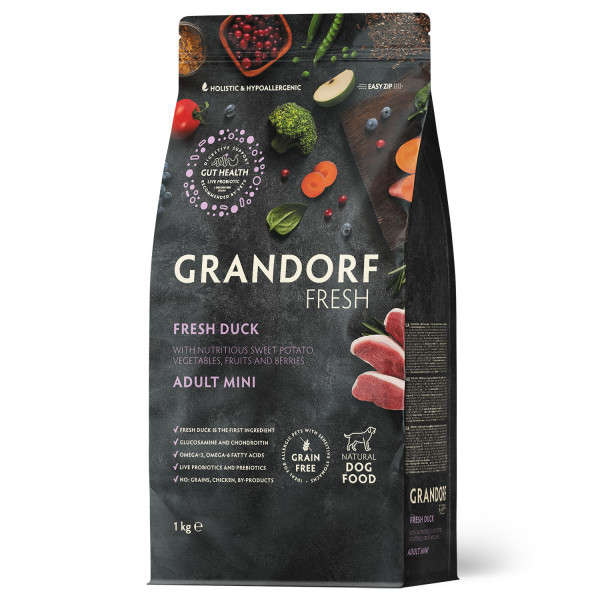 Grandorf (Грандорф) Dog Fresh Duck & Sweet Potato Adult Mini - Сухой беззерновой корм для взрослых собак малых пород с уткой и бататом 1 кг