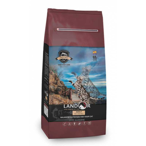 Landor (Ландор) Adult Cat Fish With Rice - Сухий корм для дорослих котів з рибою та рисом 0.4 кг