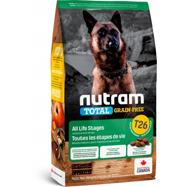 Nutram (Нутрам) T26 Lamb Dog - Сухий беззлаковий корм для собак з ягням 2 кг