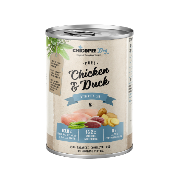Chicopee (Чикопи) Dog Junior Pure Chicken & Duck - Влажный корм для щенков курица с уткой 400 г