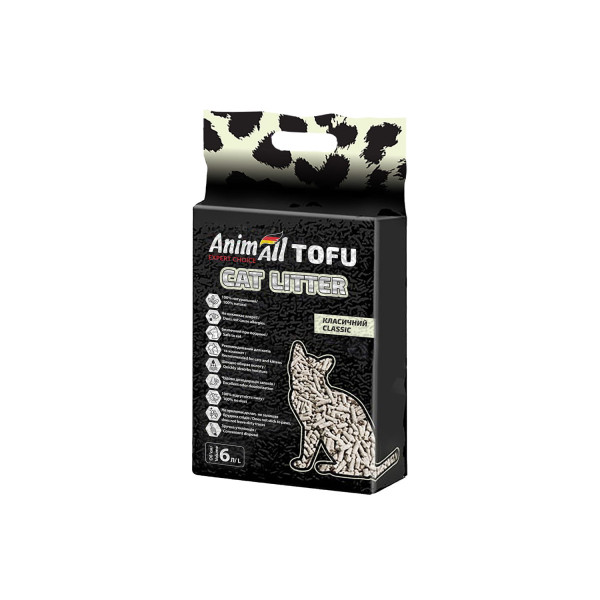 AnimAll (Енімал) Tofu Classic - Наповнювач соєвий для котячих туалетів класичний 6 л