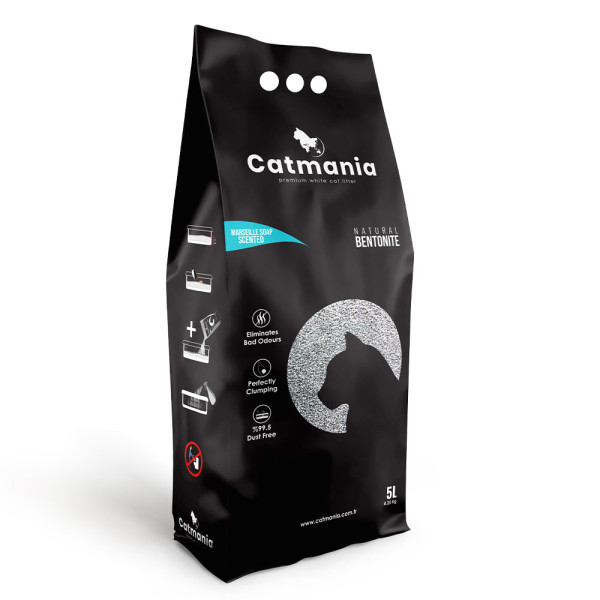 Catmania (Кетмания) Marseille Soap - Наполнитель бентонитовый для кошачьих туалетов с ароматом марсельского мыла 5 л
