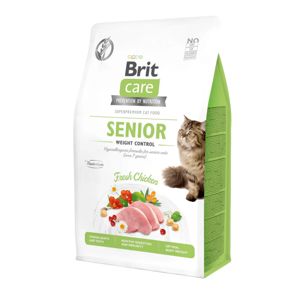 Brit Care (Бріт Кеа) Senior Weight Control - Сухий беззерновий корм для котів від 7 років для підтримки ваги 7 кг