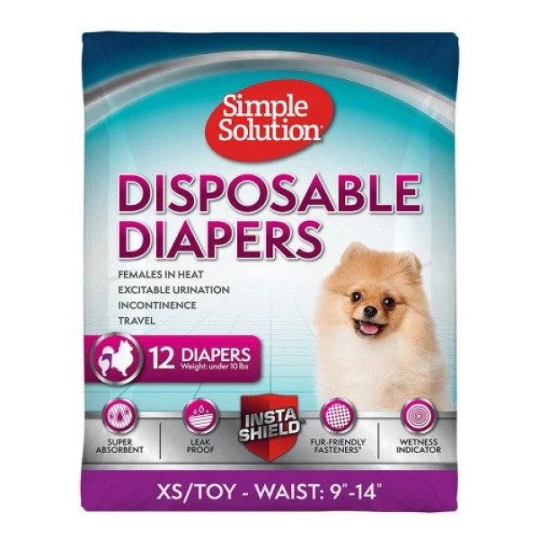 Simple Solution Disposable Diaper X-Small Toy - Памперсы для собак малых пород 12 шт.
