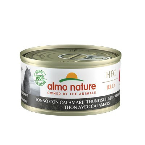 Almo Nature (Альмо Натюр) HFC Cat Jelly Tuna & Squid - Влажный корм для кошек с тунцем и кальмарами 70 г